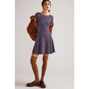 Anthropologie Jacquard A-Line Sweater Mini Dress - New Large